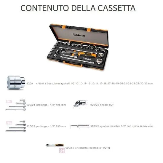 BETA Cassetta bussole + accessori 22PZ 920A/C17M