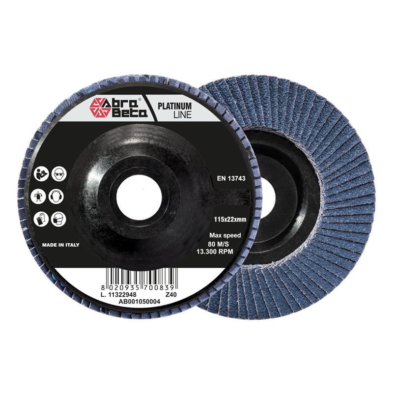 ABRA BETA Disco bilamellare allo zirconio mm115 gr40 CF. 10PZ