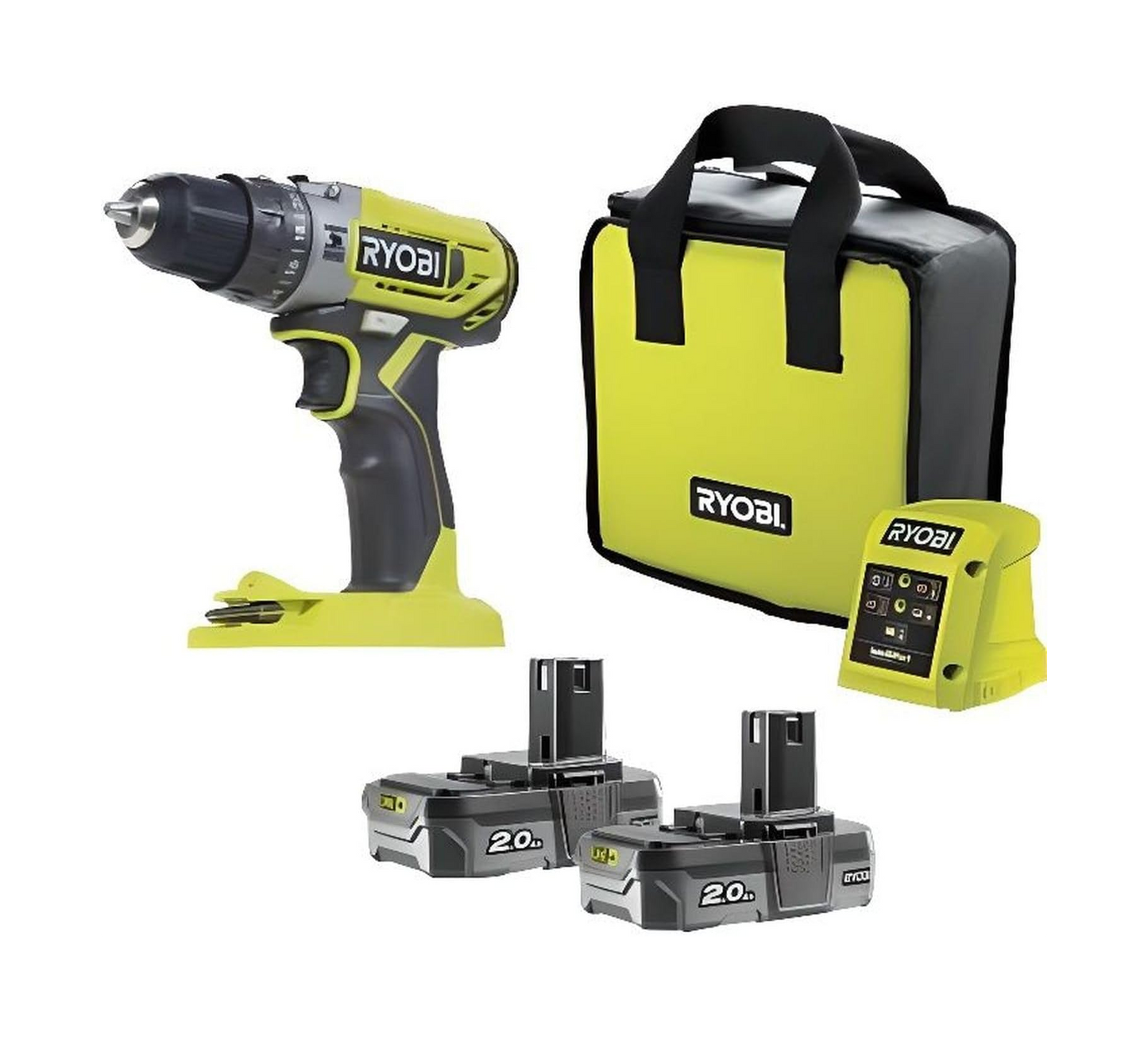RYOBI Trapano a percussione R18PD2-220S 18V +2 Batt.