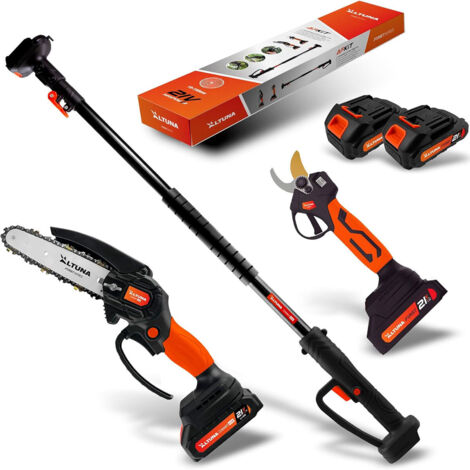 Kit potatura a batteria con cesoia con motosega e asta 'AFKIT' Attrezziamoci  Attrezziamoci