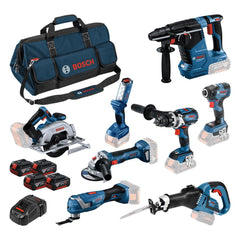 BOSCH Kit 8 utensili+4 batterie+borsa