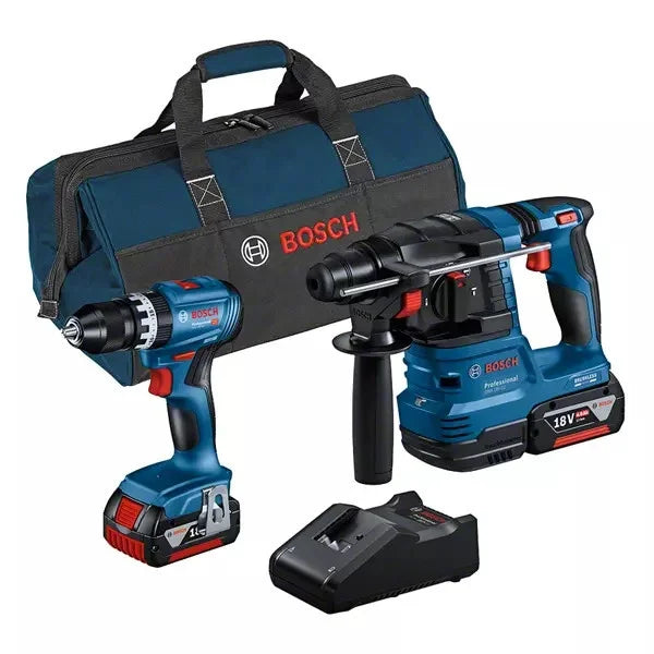 BOSCH Kit Avvitatore GSB 18V-45 + Tassellatore GBH 18v-22 + 2 batt.+ borsa Attrezziamoci  Attrezziamoci