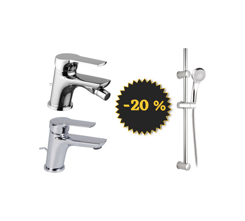 FIMA Carlo Frattini Set rubinetteria bagno con asta saliscendi