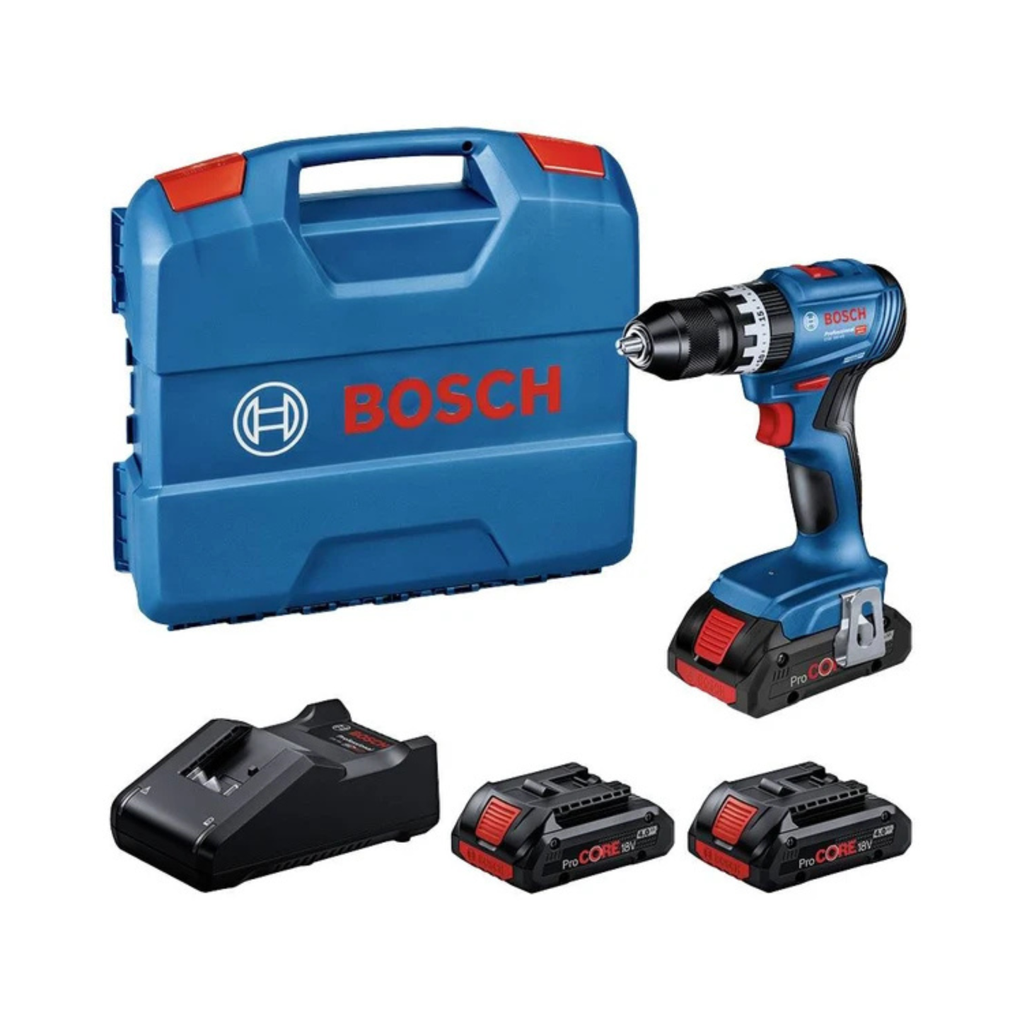 BOSCH Trapano avvitatore GSB 18V-45 con 3 batterie Bosch  Attrezziamoci
