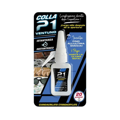 KIT COLLA 21 Liquida cianoacrilato gr.20 + PLASTIKIT 21 - Primer per plastiche difficili ml.10 Colla 21 Adesivi e colle Attrezziamoci