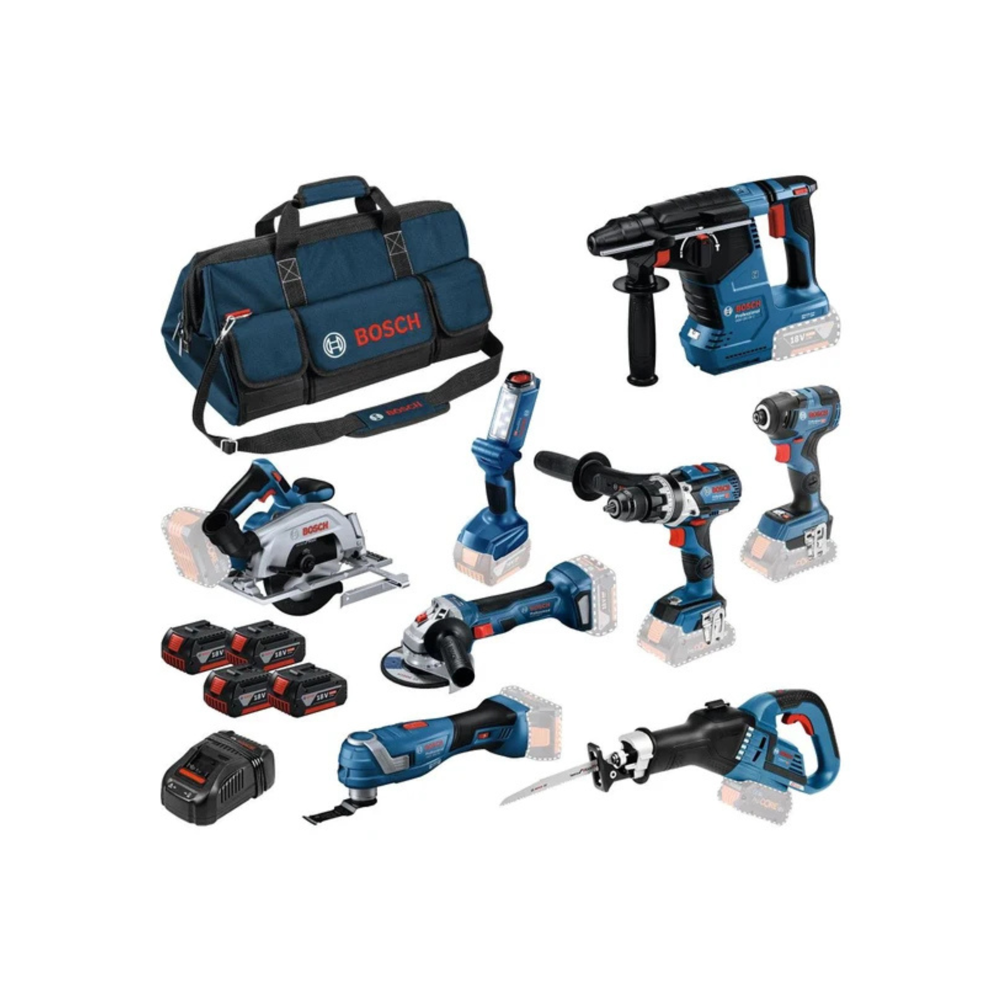 BOSCH Kit 8 utensili+4 batterie+borsa Bosch  Attrezziamoci
