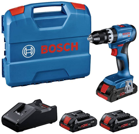 BOSCH Trapano avvitatore GSB 18V-45 con 3 batterie