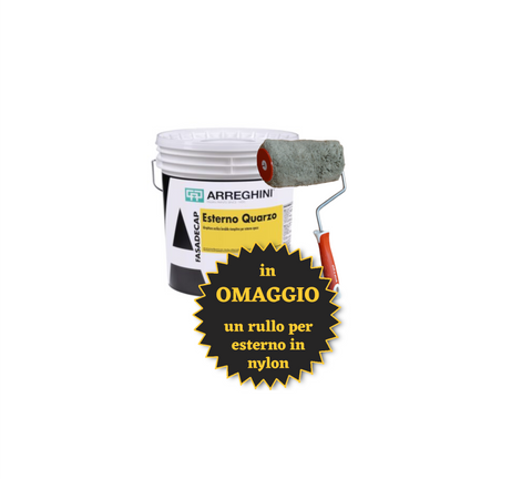 C.ARREGHINI Idropittura Esterno Quarzo Bianco FASADECAP con rullo in omaggio