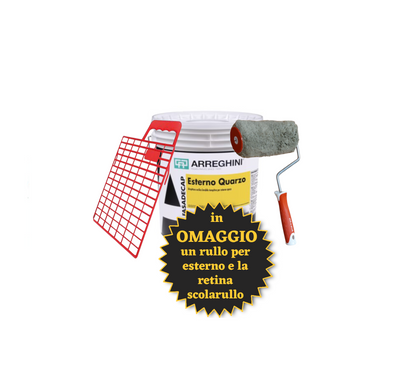 C.ARREGHINI Idropittura Esterno Quarzo Bianco FASADECAP con rullo e retina scolarullo in omaggio Attrezziamoci  Attrezziamoci