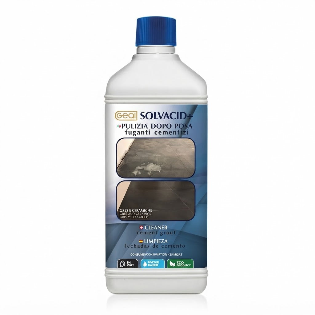 GEAL SOLVACID+ - Pulitore dopo posa di fuganti cementizi LT. 1 Geal Pitture e vernici Attrezziamoci