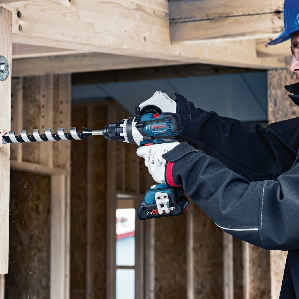 BOSCH GSB 18V-110 C - Trapano battente / Avvitatore a batteria + 2 batterie + caricabatteria Bosch Elettroutensili Attrezziamoci