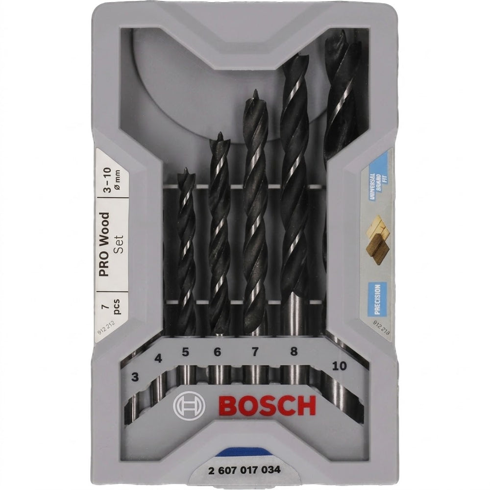 BOSCH Set di punte elicoidali per legno PRO Wood - 7 pz