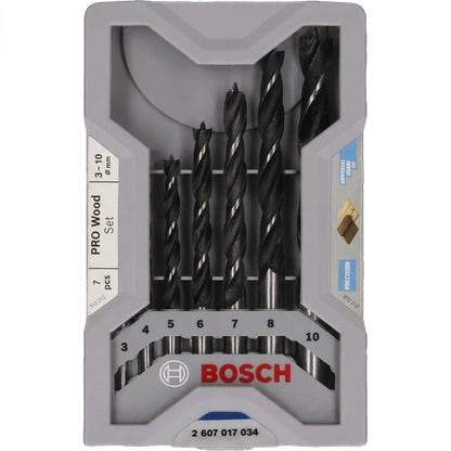 BOSCH Set di punte elicoidali per legno PRO Wood - 7 pz